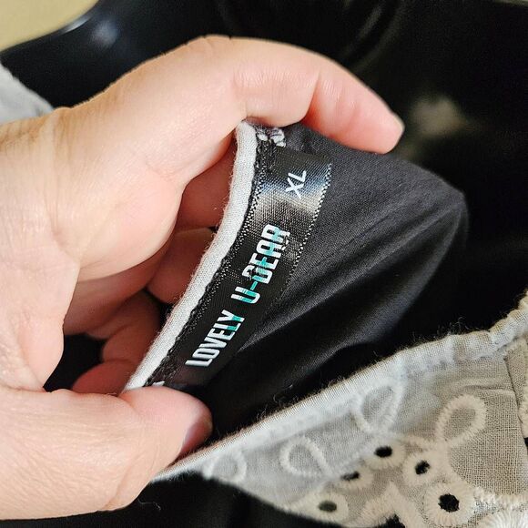 Lovely U-Dear Peplum Blouse with Lace Accents - Picture 8 of 8